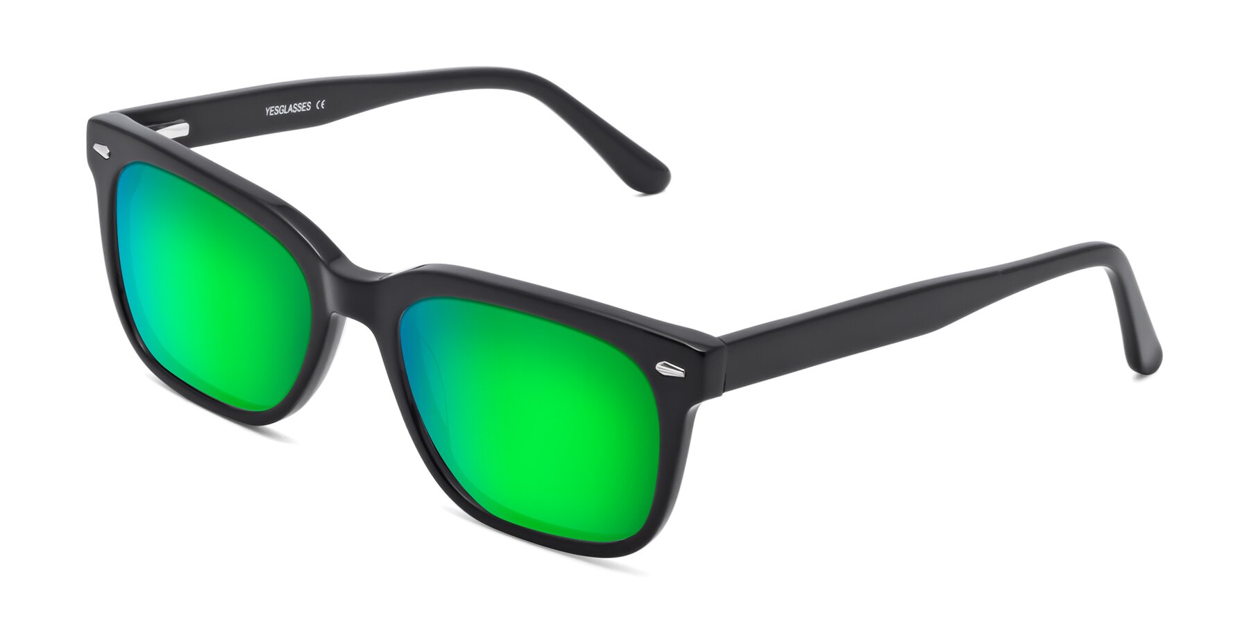 Angle of 1052 in Black with Green Mirrored Lenses
