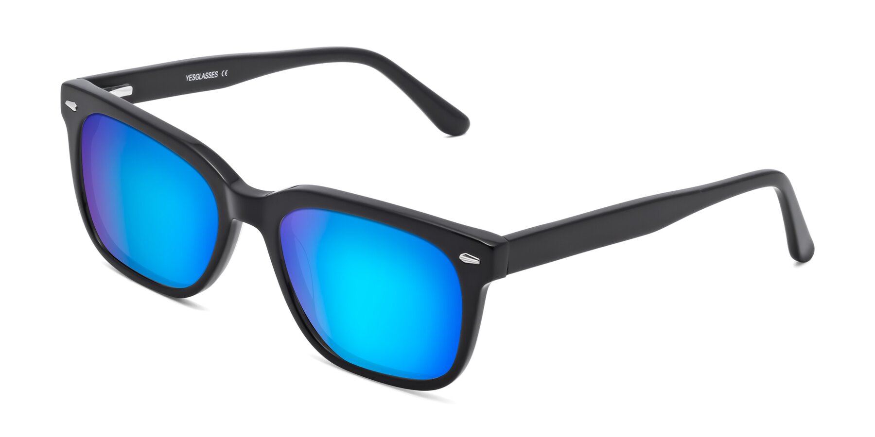 Angle of 1052 in Black with Blue Mirrored Lenses