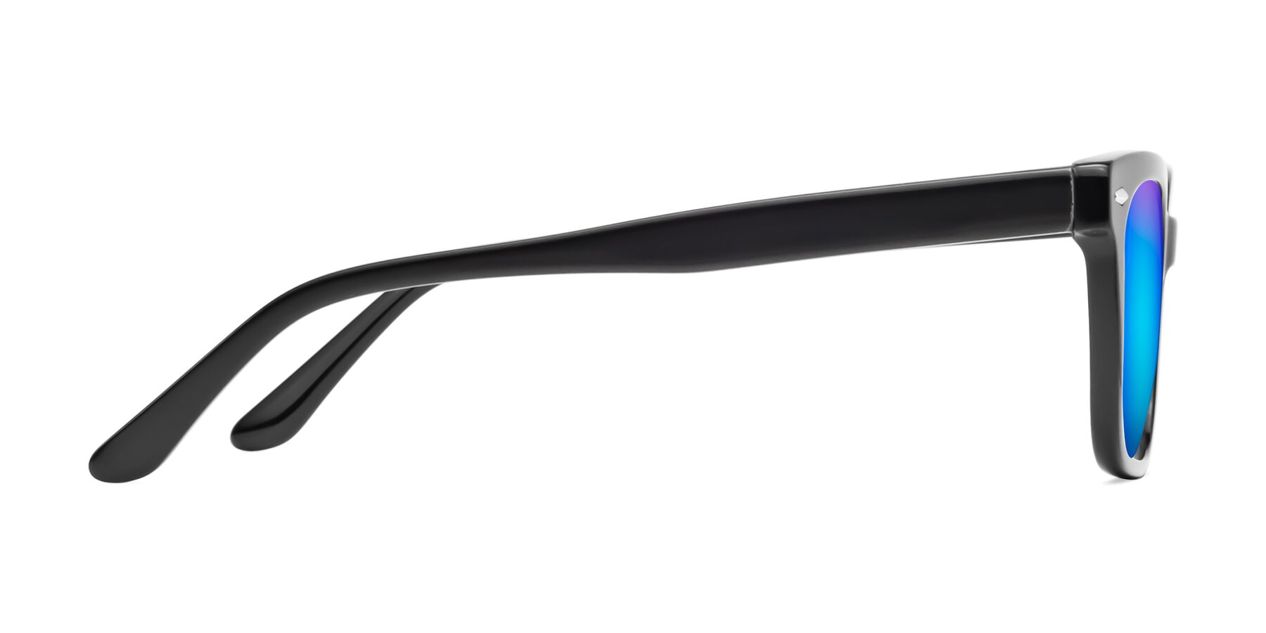 Side of 1052 in Black with Blue Mirrored Lenses