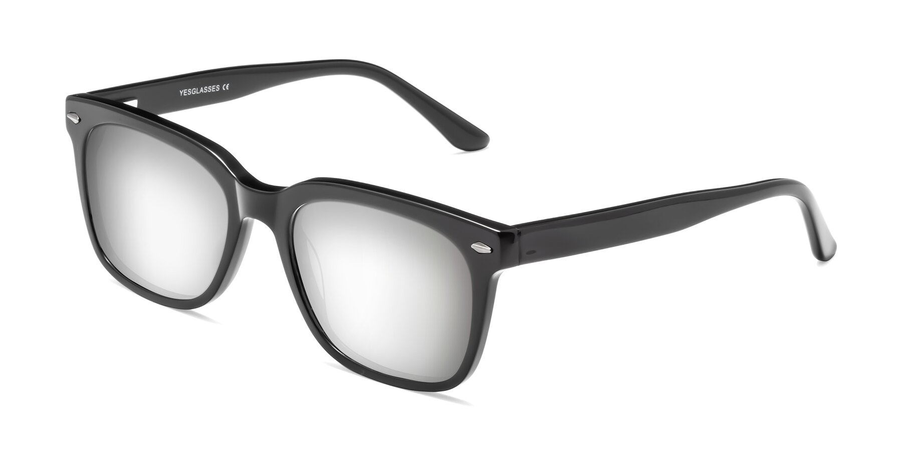 Angle of 1052 in Black with Silver Mirrored Lenses