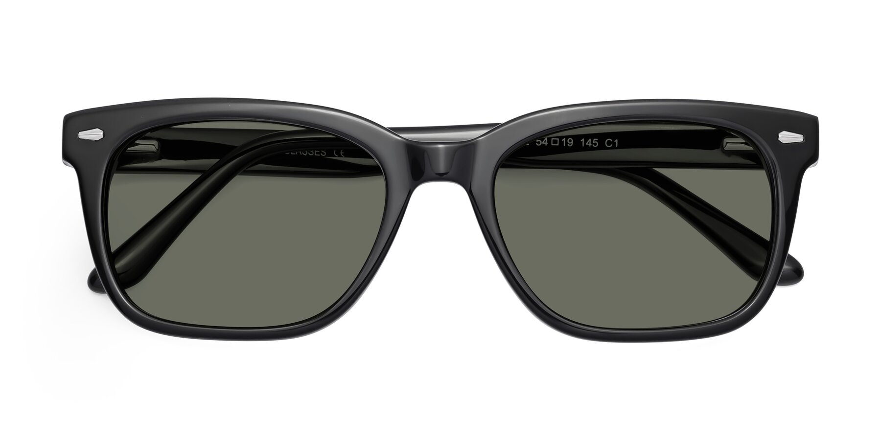 Folded Front of 1052 in Black with Gray Polarized Lenses