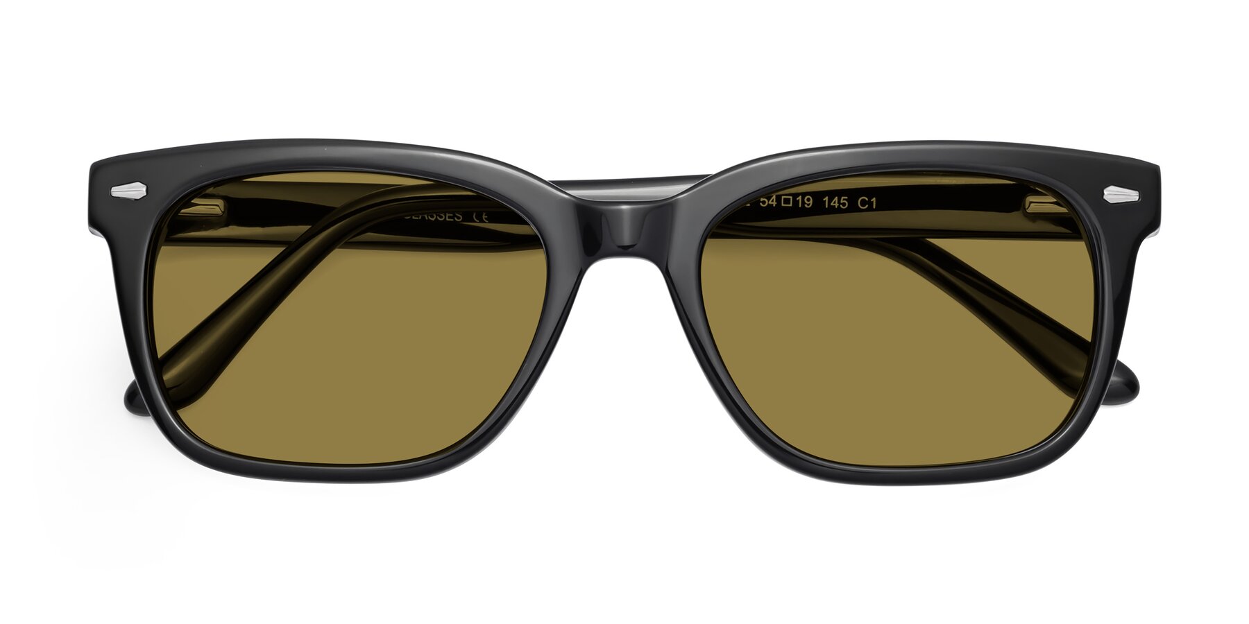 Folded Front of 1052 in Black with Brown Polarized Lenses