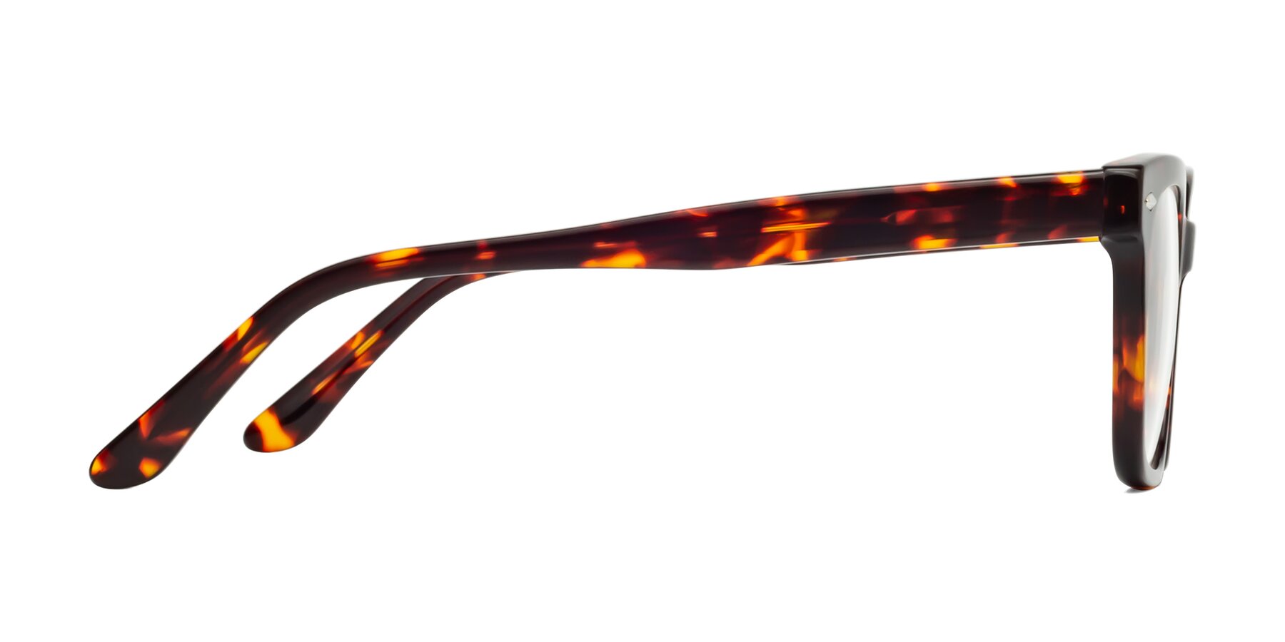 Side of 1052 in Red Tortoise with Clear Eyeglass Lenses
