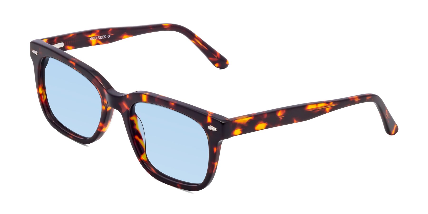 Angle of 1052 in Red Tortoise with Light Blue Tinted Lenses