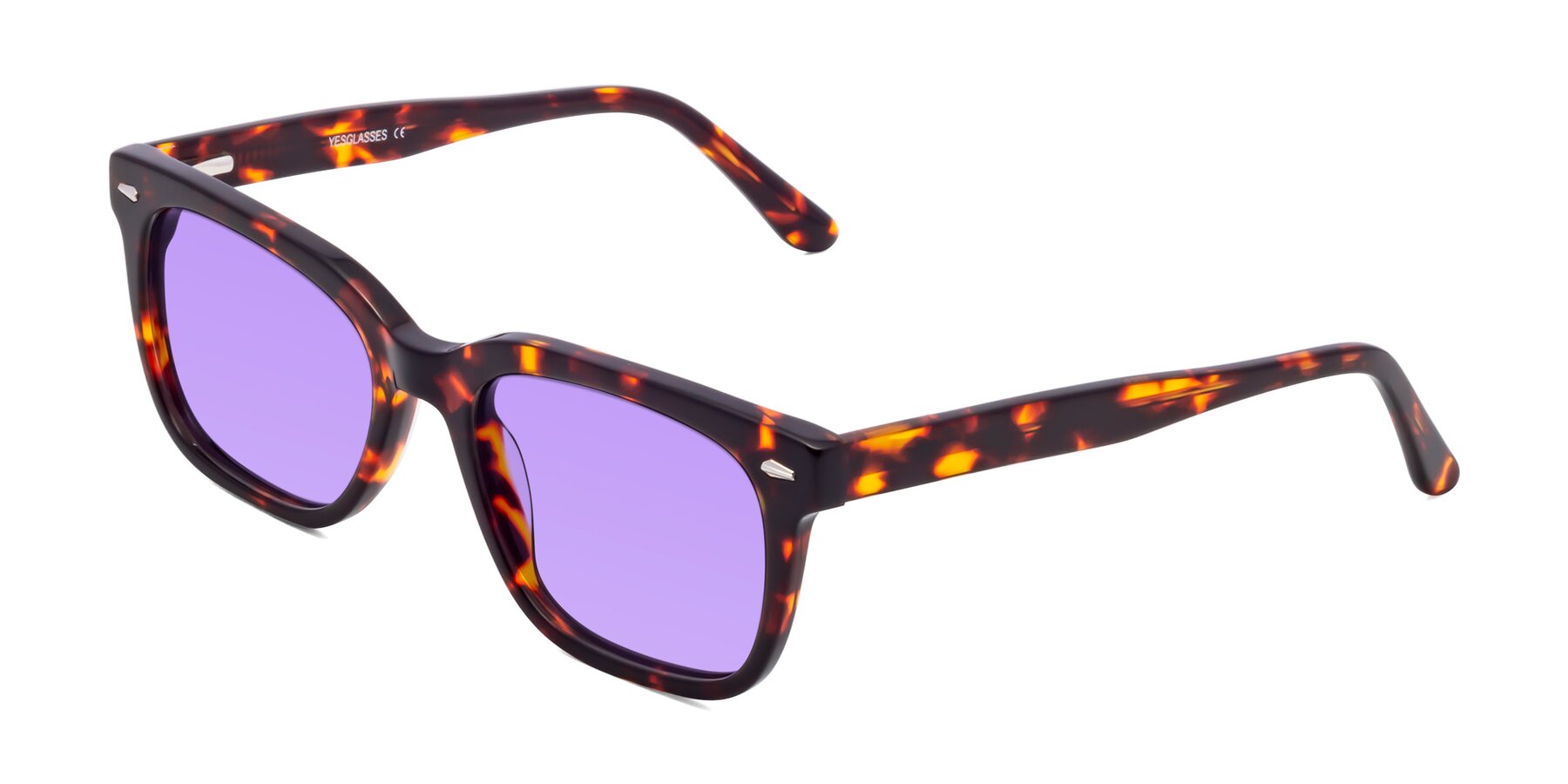Angle of 1052 in Red Tortoise with Medium Purple Tinted Lenses