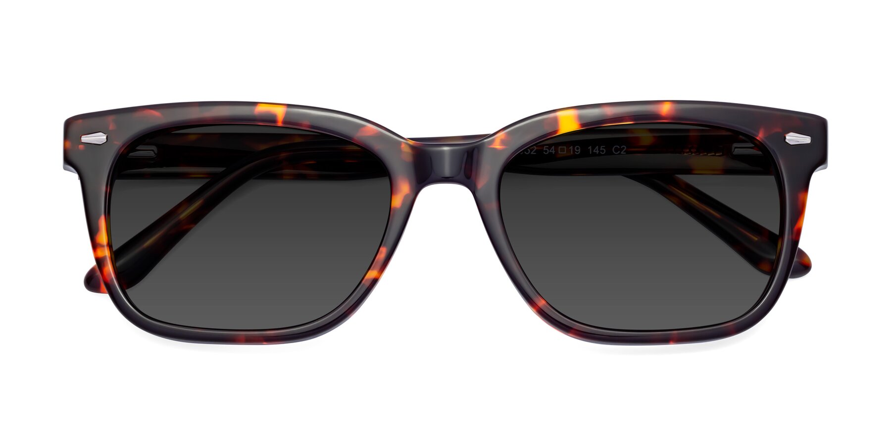 Folded Front of 1052 in Red Tortoise with Gray Tinted Lenses