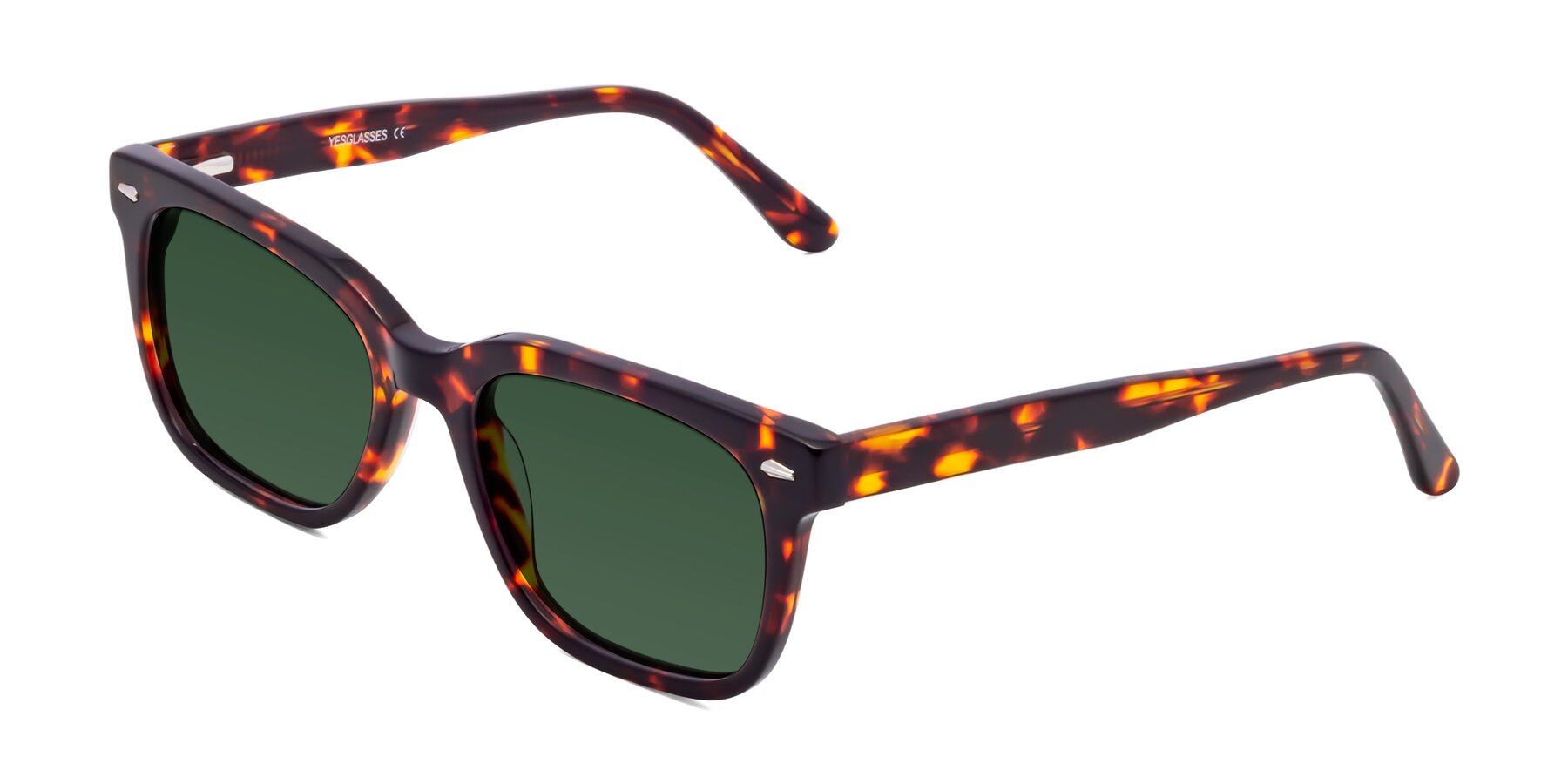 Angle of 1052 in Red Tortoise with Green Tinted Lenses