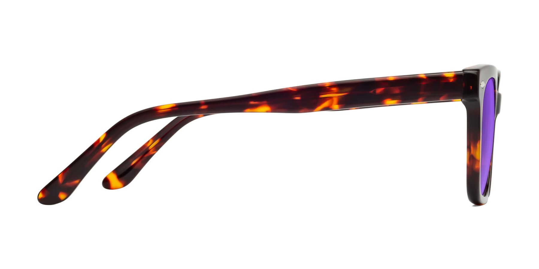Side of 1052 in Red Tortoise with Purple Tinted Lenses
