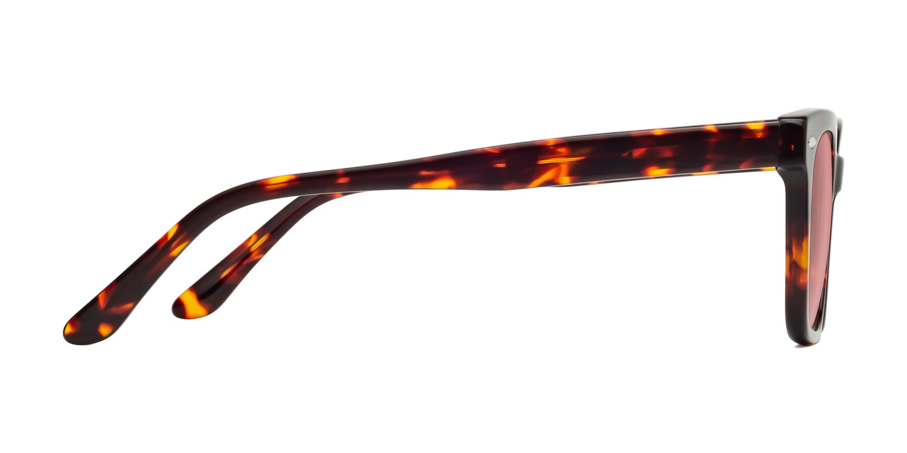 Side of 1052 in Red Tortoise with Medium Garnet Tinted Lenses