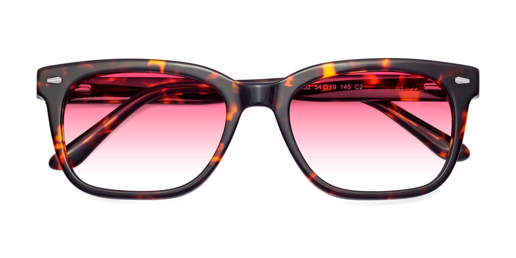 Folded Front of 1052 in Red Tortoise with Pink Gradient Lenses