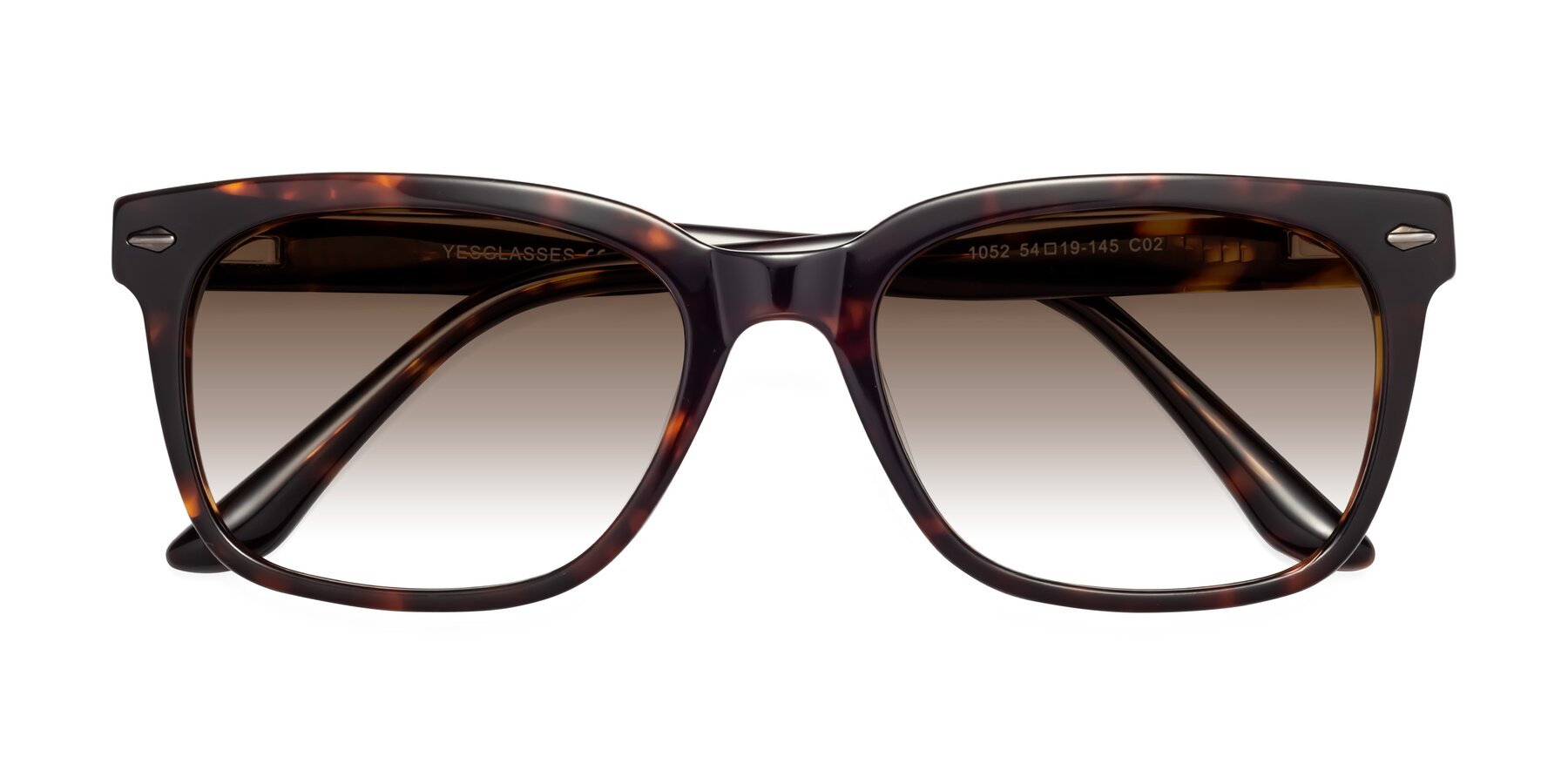 Folded Front of 1052 in Tortoise with Brown Gradient Lenses