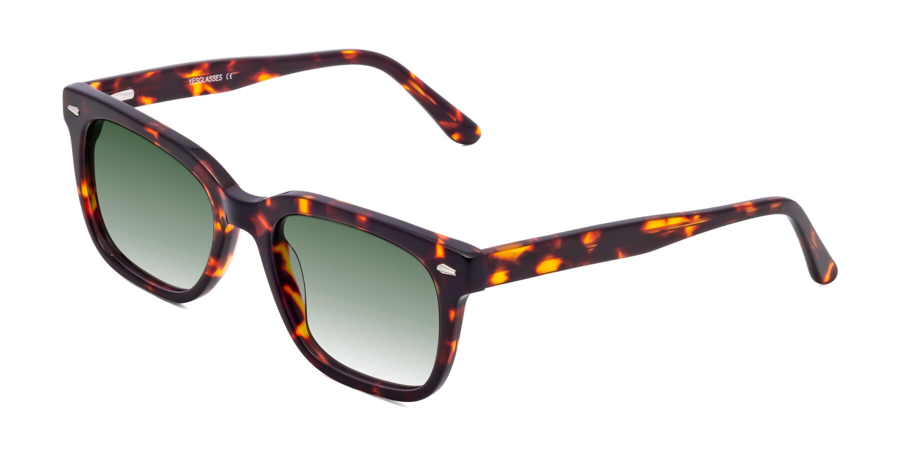 Angle of 1052 in Red Tortoise with Green Gradient Lenses