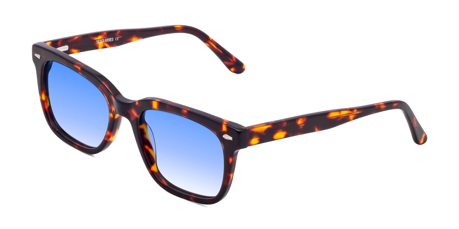 Angle of 1052 in Red Tortoise with Blue Gradient Lenses