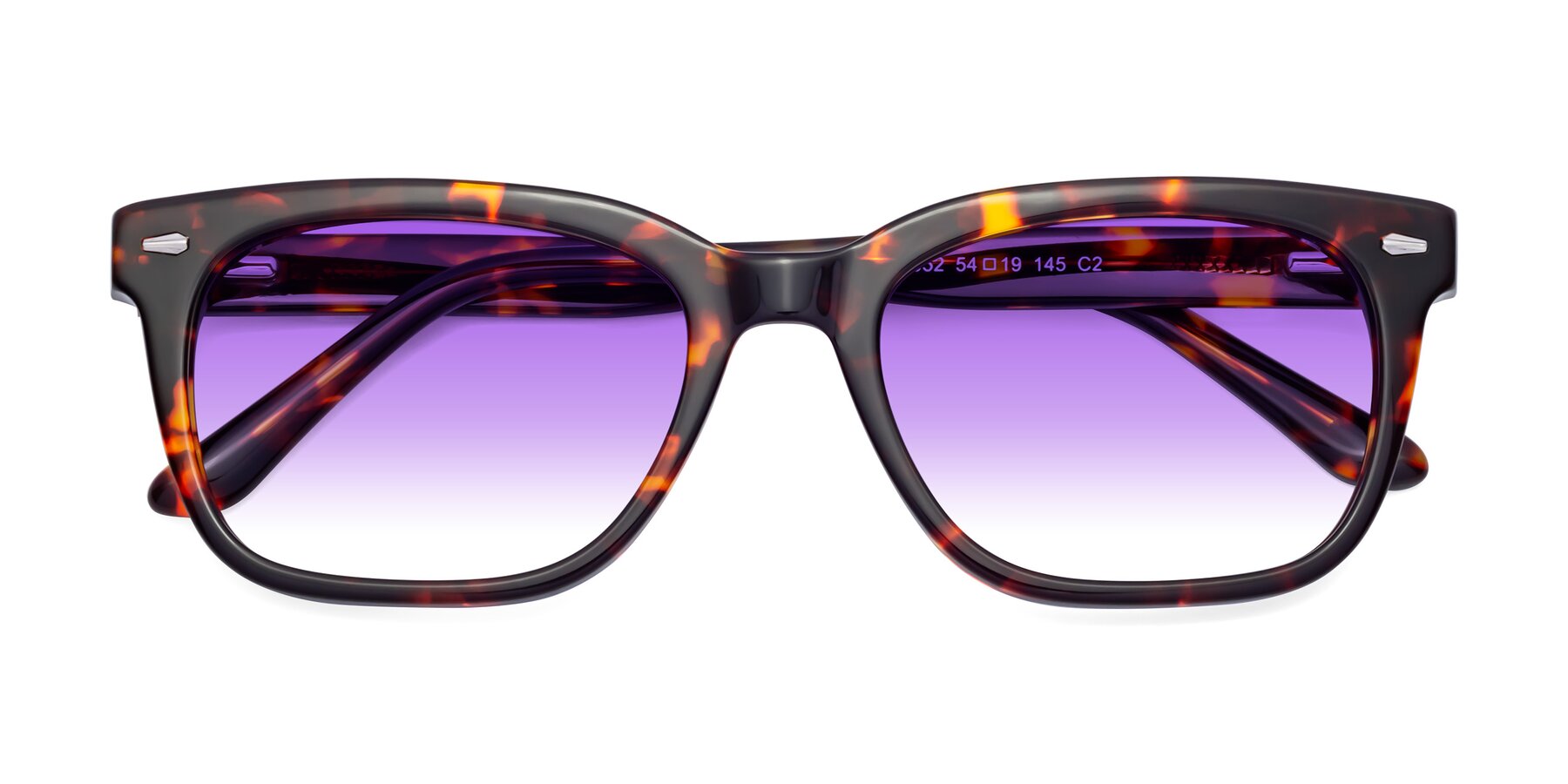 Folded Front of 1052 in Red Tortoise with Purple Gradient Lenses