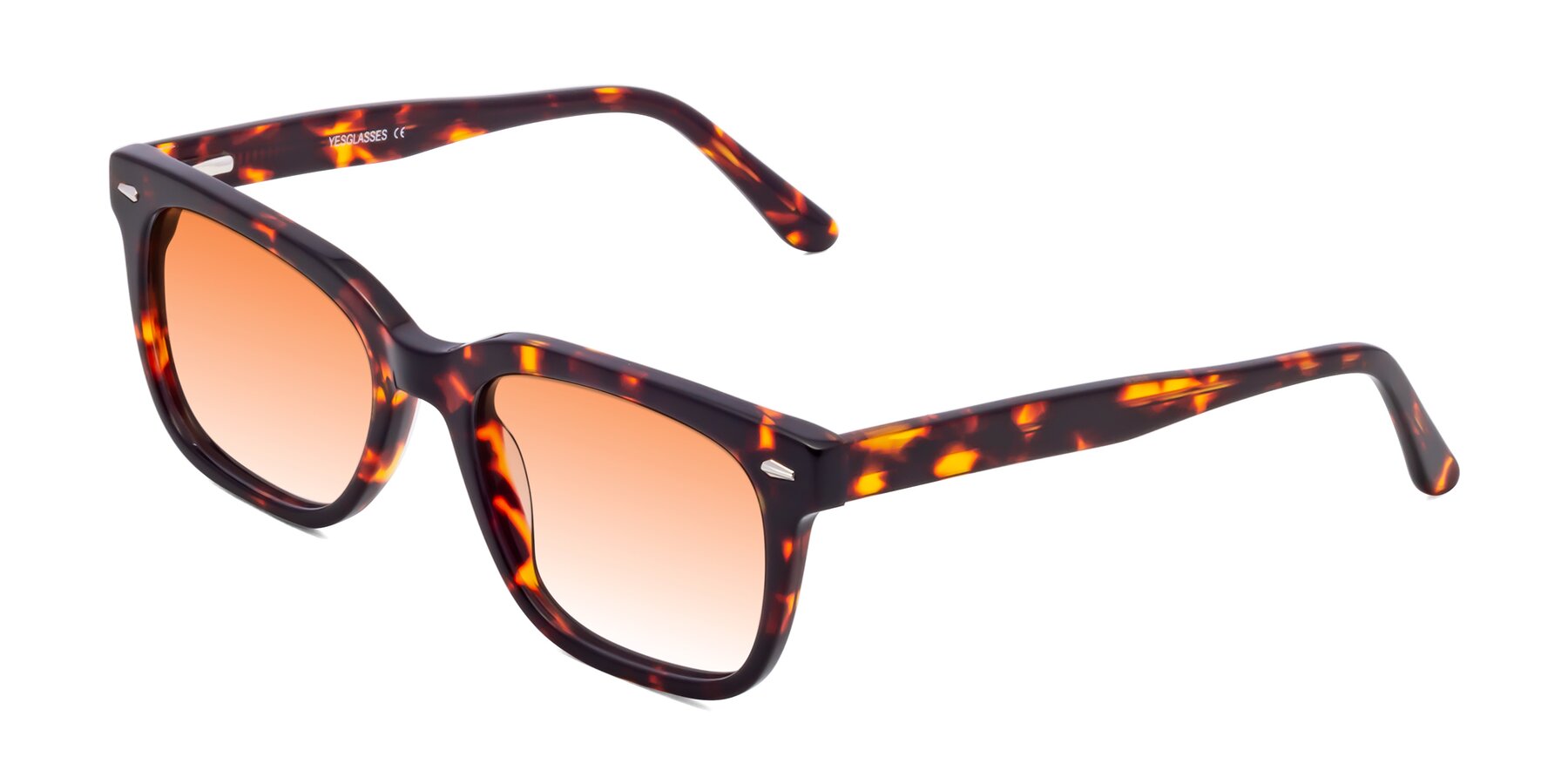 Angle of 1052 in Red Tortoise with Orange Gradient Lenses