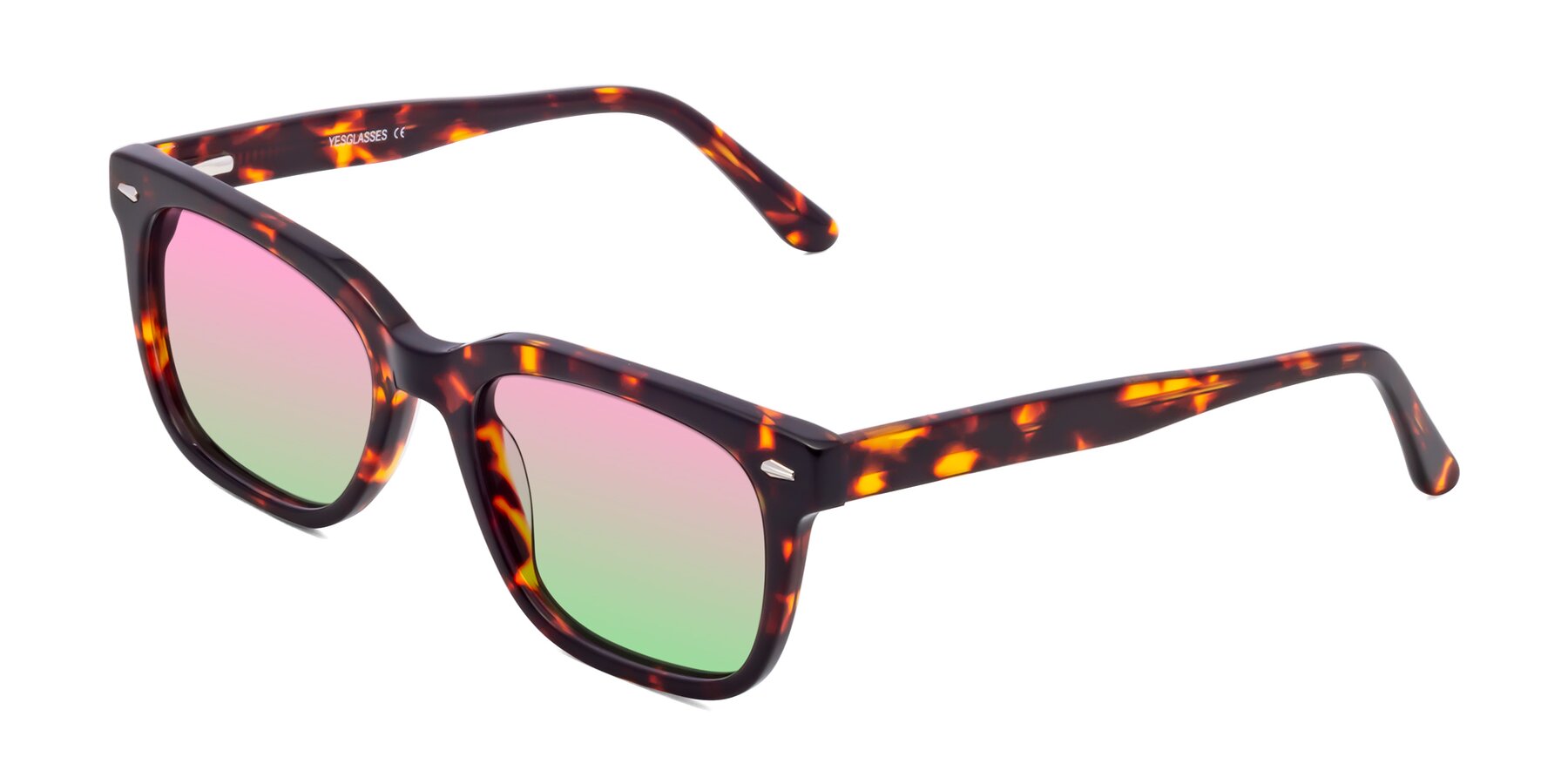 Angle of 1052 in Red Tortoise with Pink / Green Gradient Lenses
