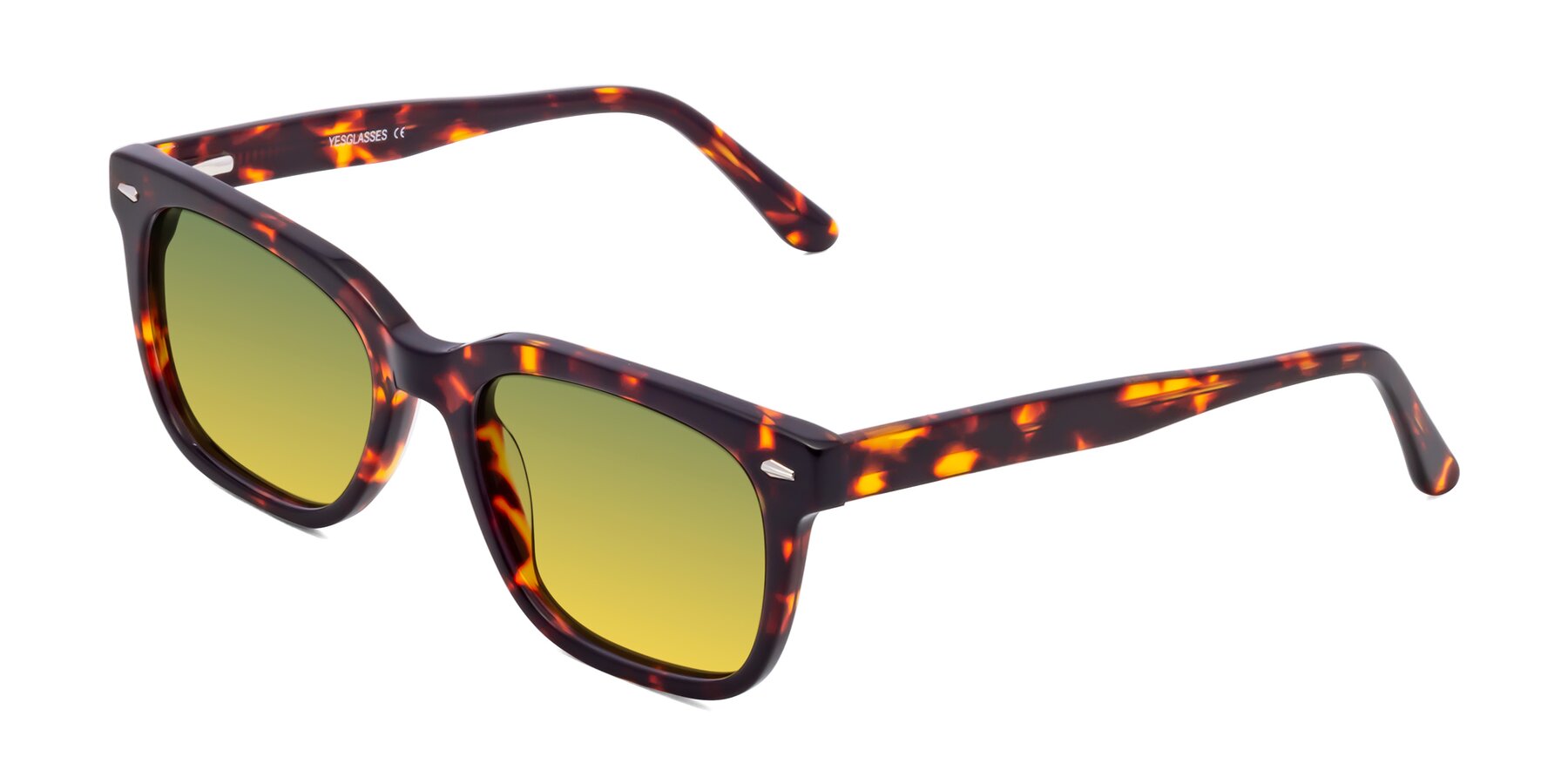 Angle of 1052 in Red Tortoise with Green / Yellow Gradient Lenses
