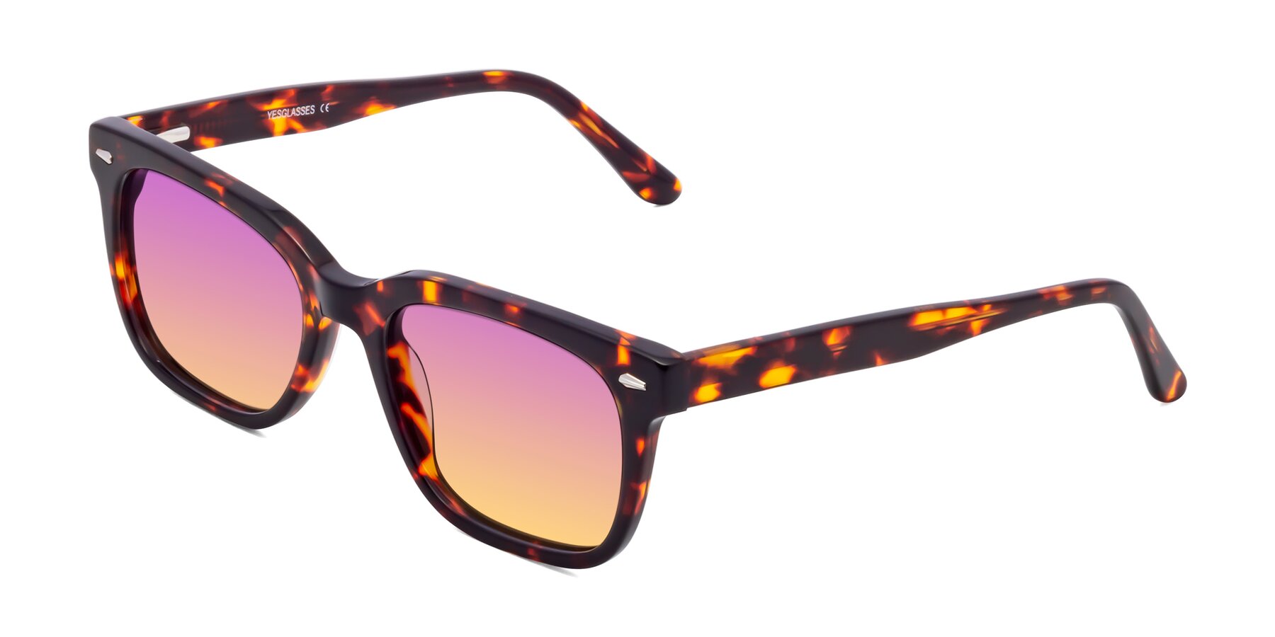 Angle of 1052 in Red Tortoise with Purple / Yellow Gradient Lenses