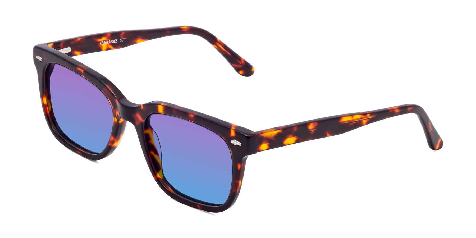 Angle of 1052 in Red Tortoise with Purple / Blue Gradient Lenses