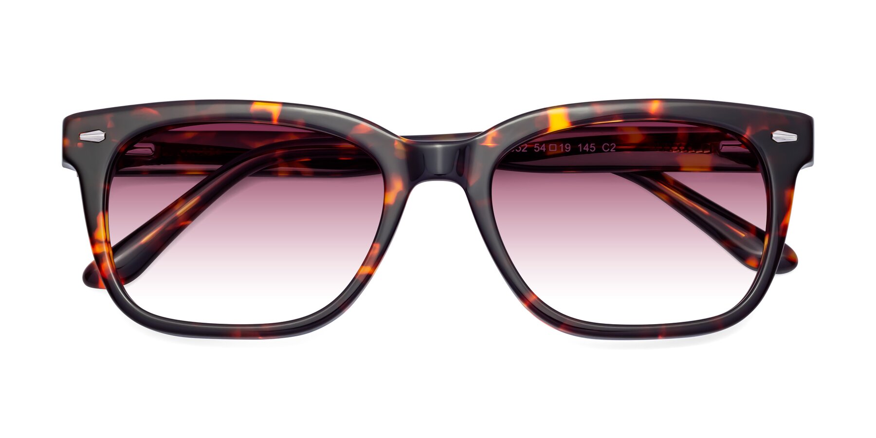 Folded Front of 1052 in Red Tortoise with Wine Gradient Lenses