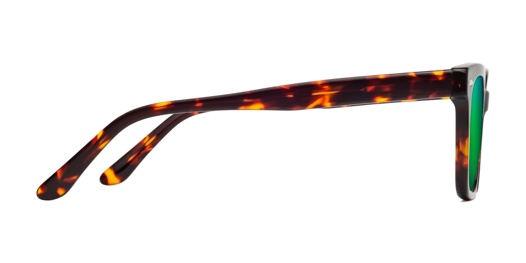 Side of 1052 in Red Tortoise with Green Mirrored Lenses