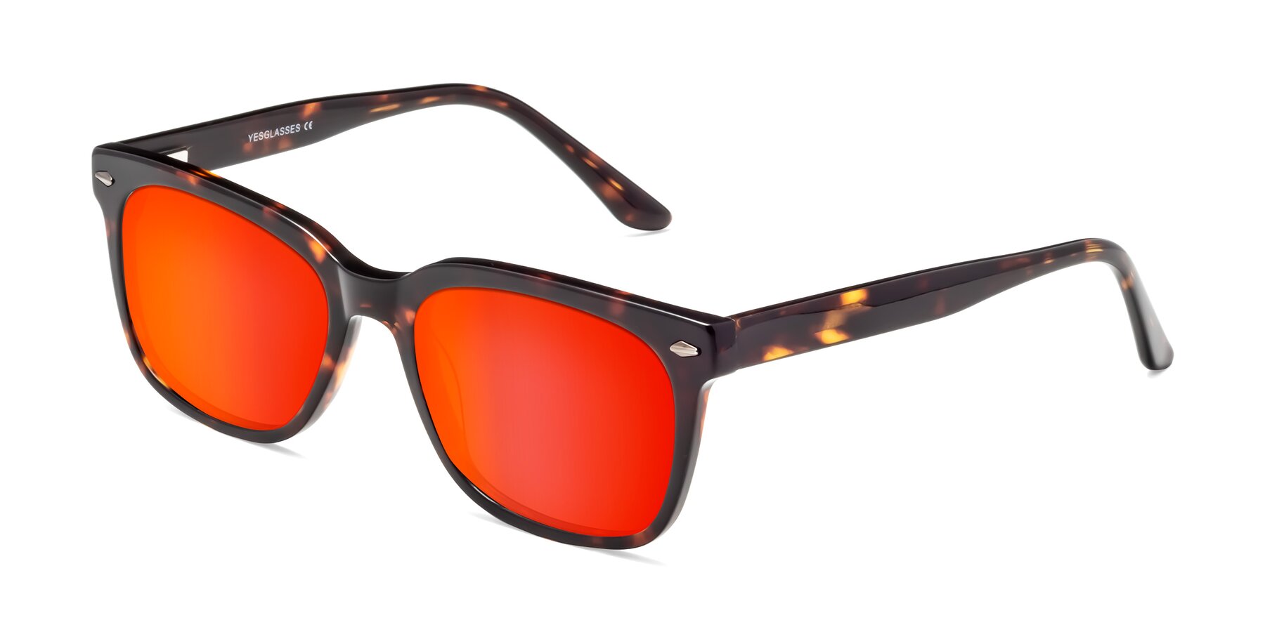 Angle of 1052 in Tortoise with Red Gold Mirrored Lenses