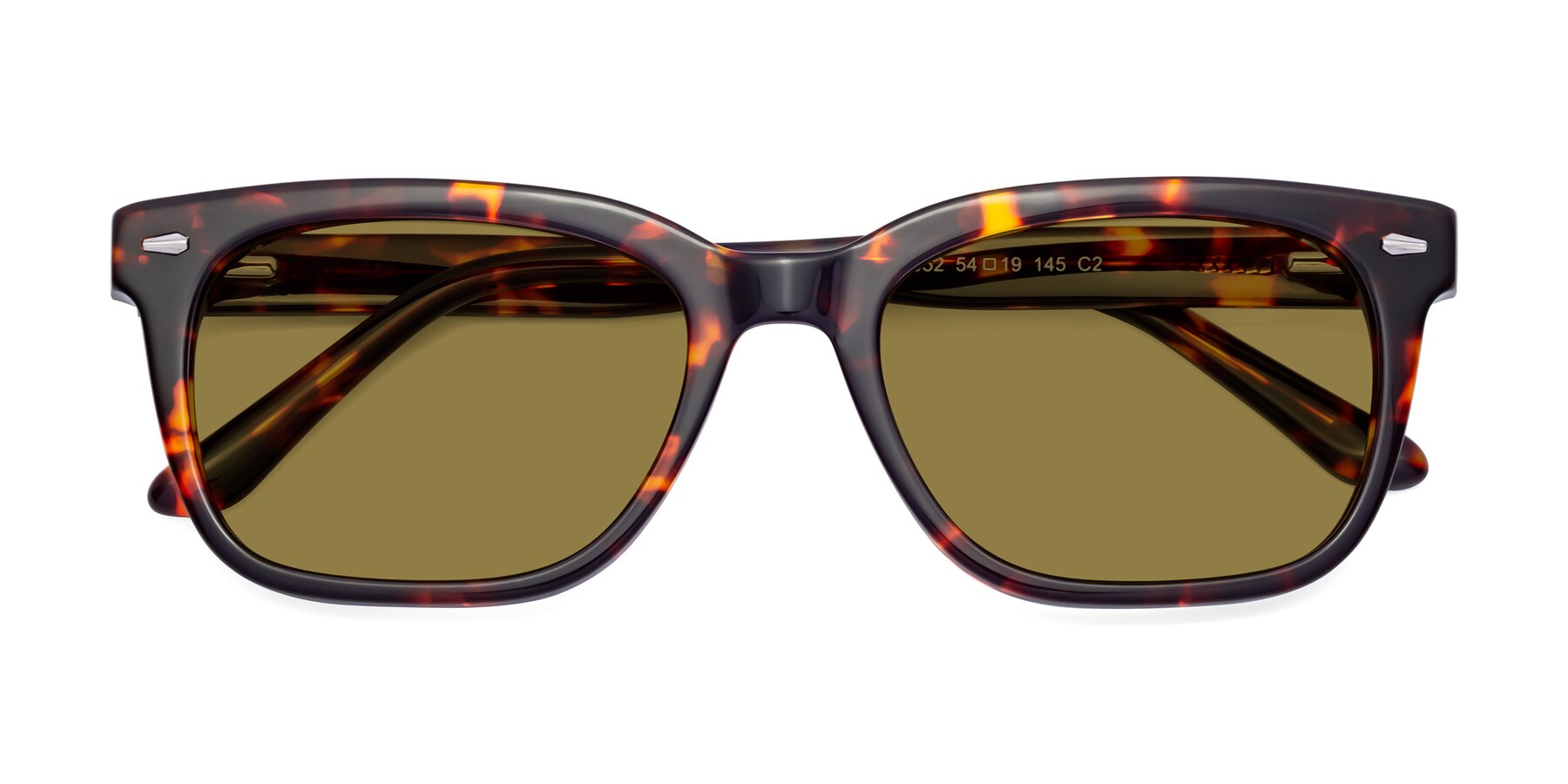 Folded Front of 1052 in Red Tortoise with Brown Polarized Lenses