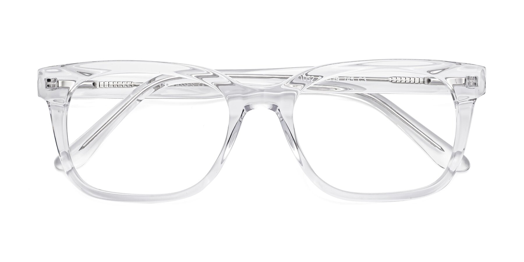 Folded Front of 1052 in Clear with Clear Reading Eyeglass Lenses