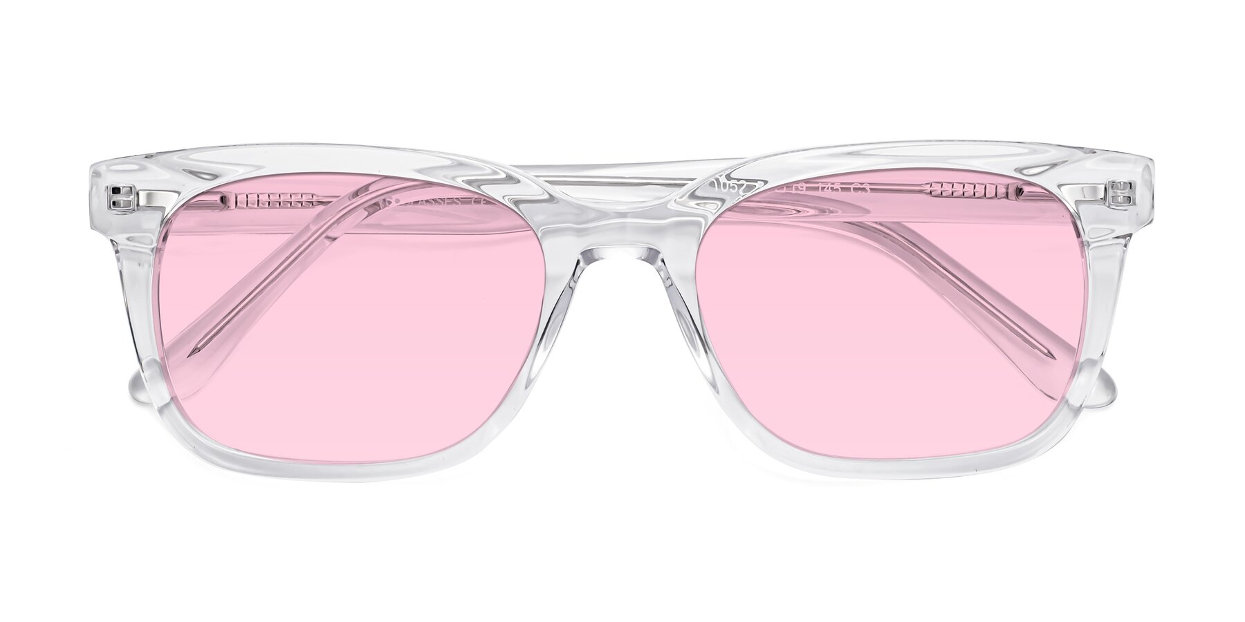 Folded Front of 1052 in Clear with Light Pink Tinted Lenses