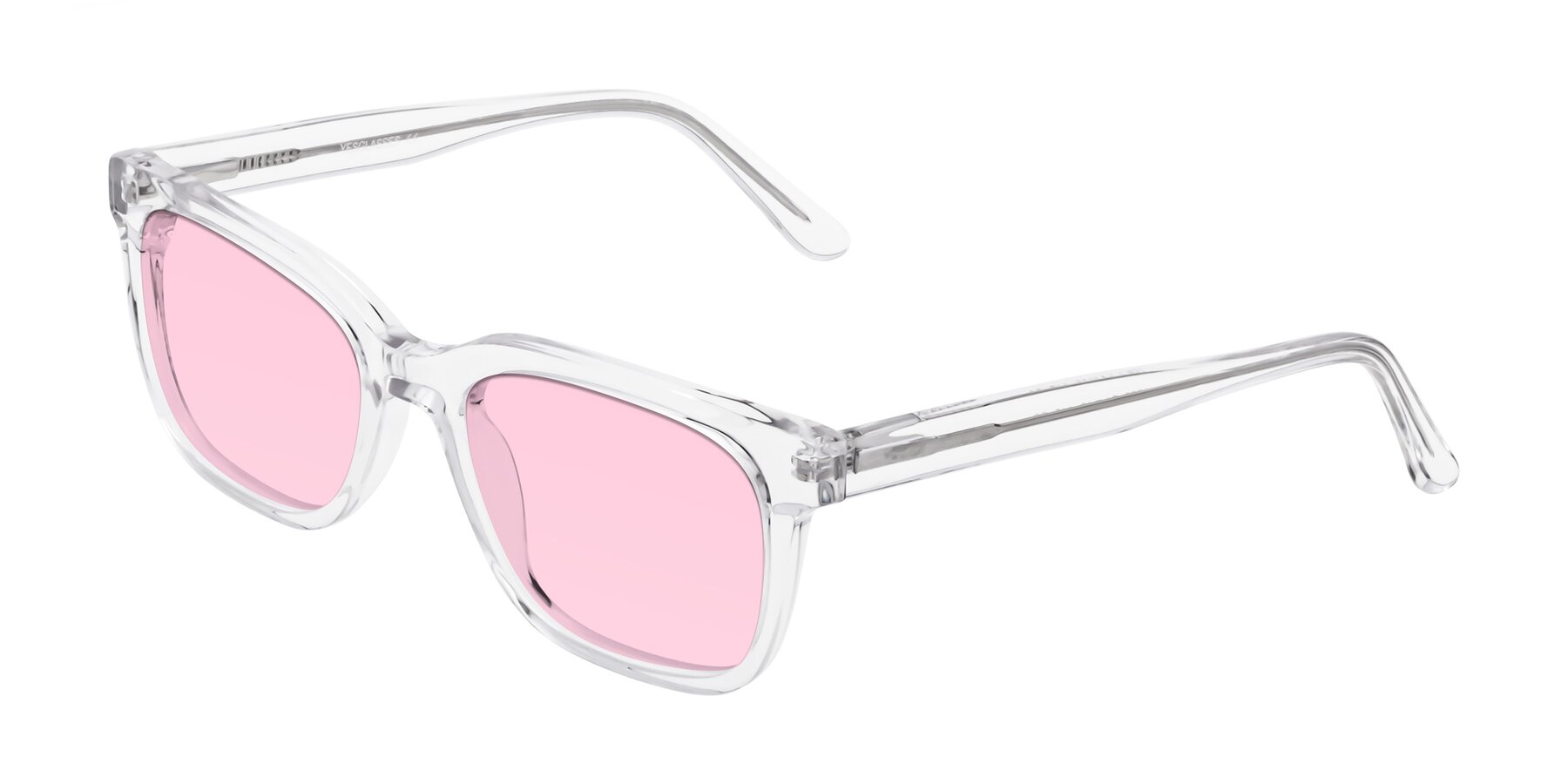 Angle of 1052 in Clear with Light Pink Tinted Lenses