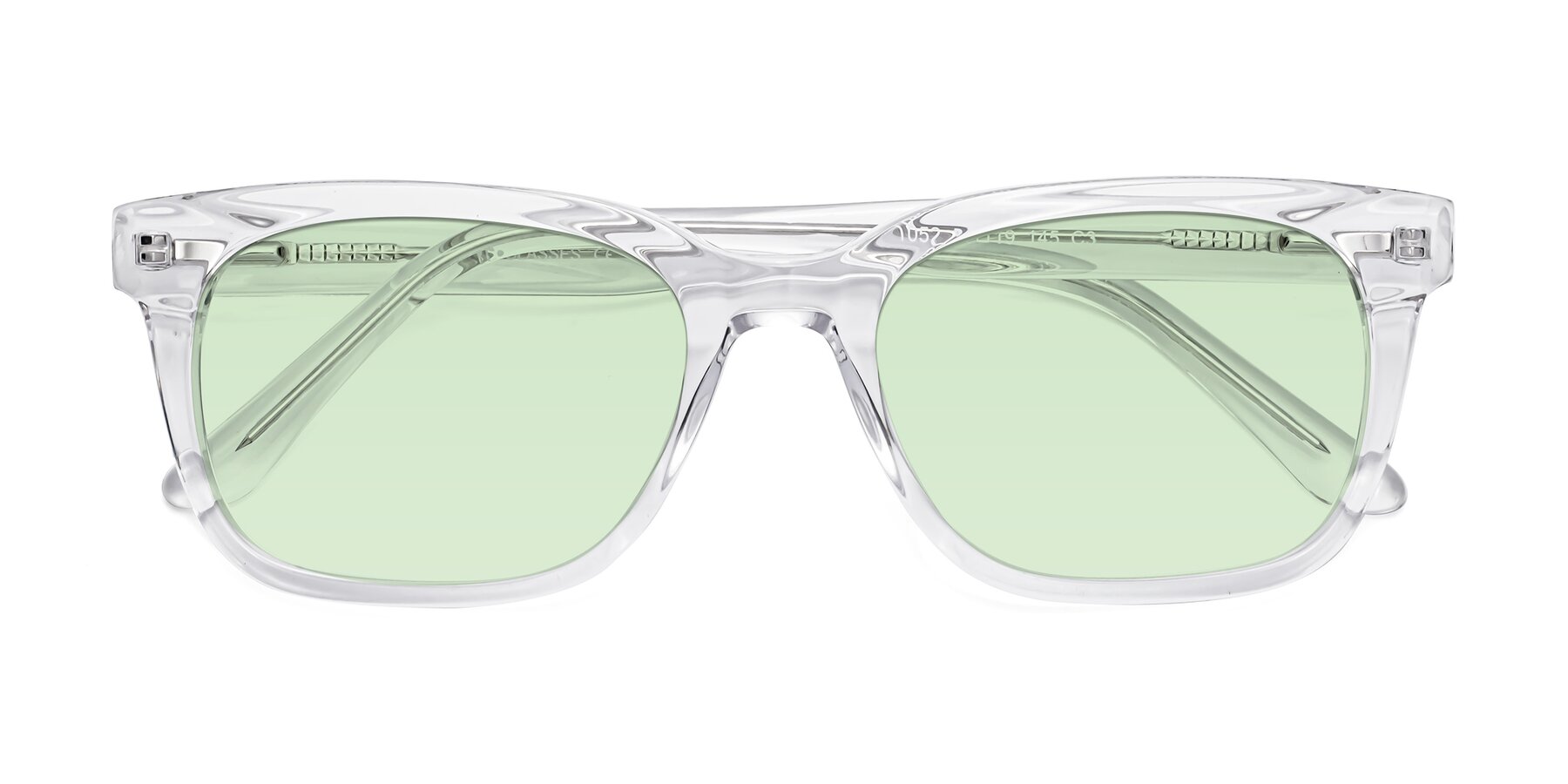 Folded Front of 1052 in Clear with Light Green Tinted Lenses