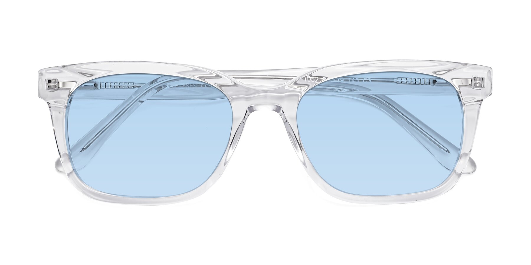 Folded Front of 1052 in Clear with Light Blue Tinted Lenses