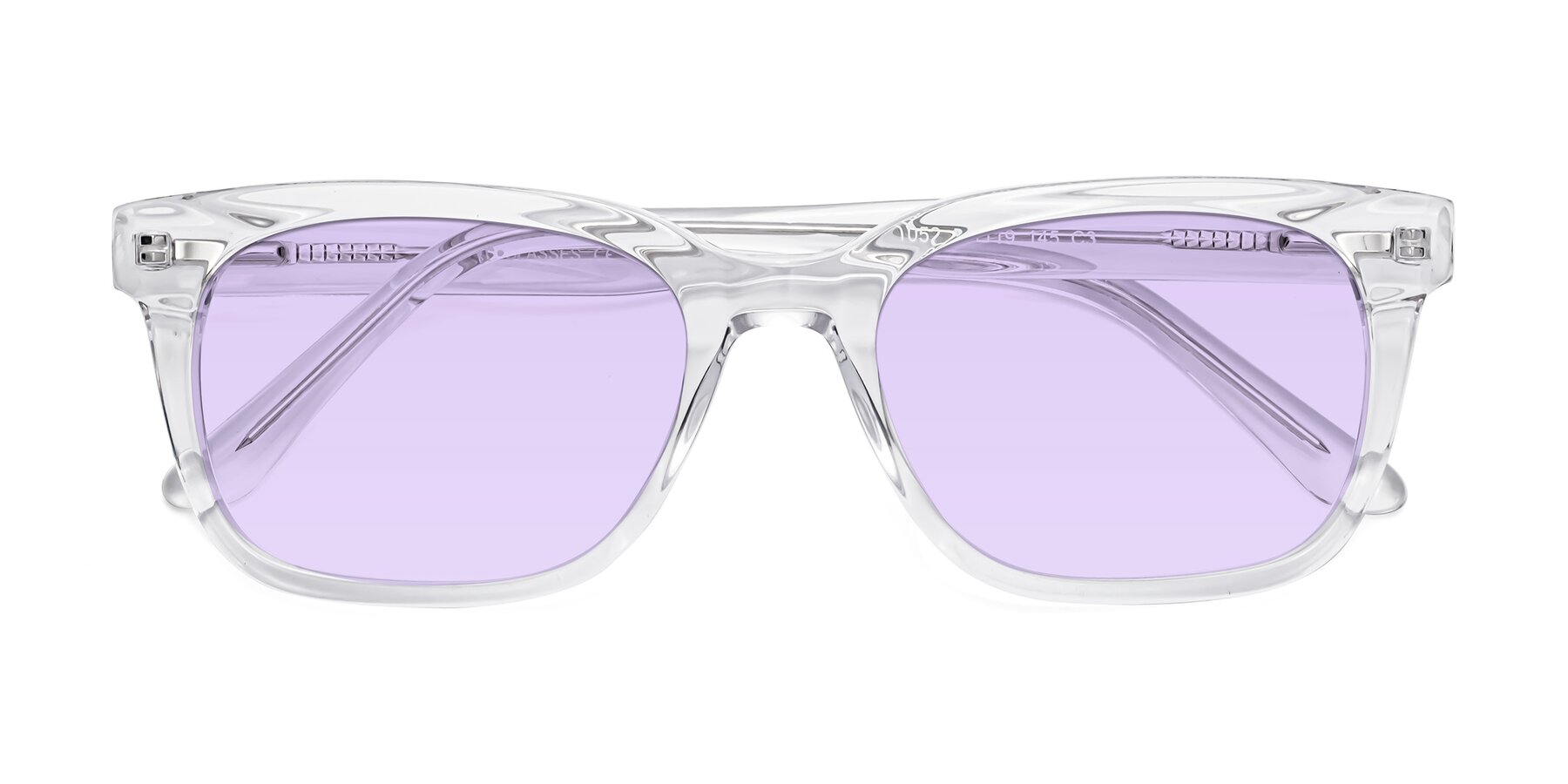 Folded Front of 1052 in Clear with Light Purple Tinted Lenses
