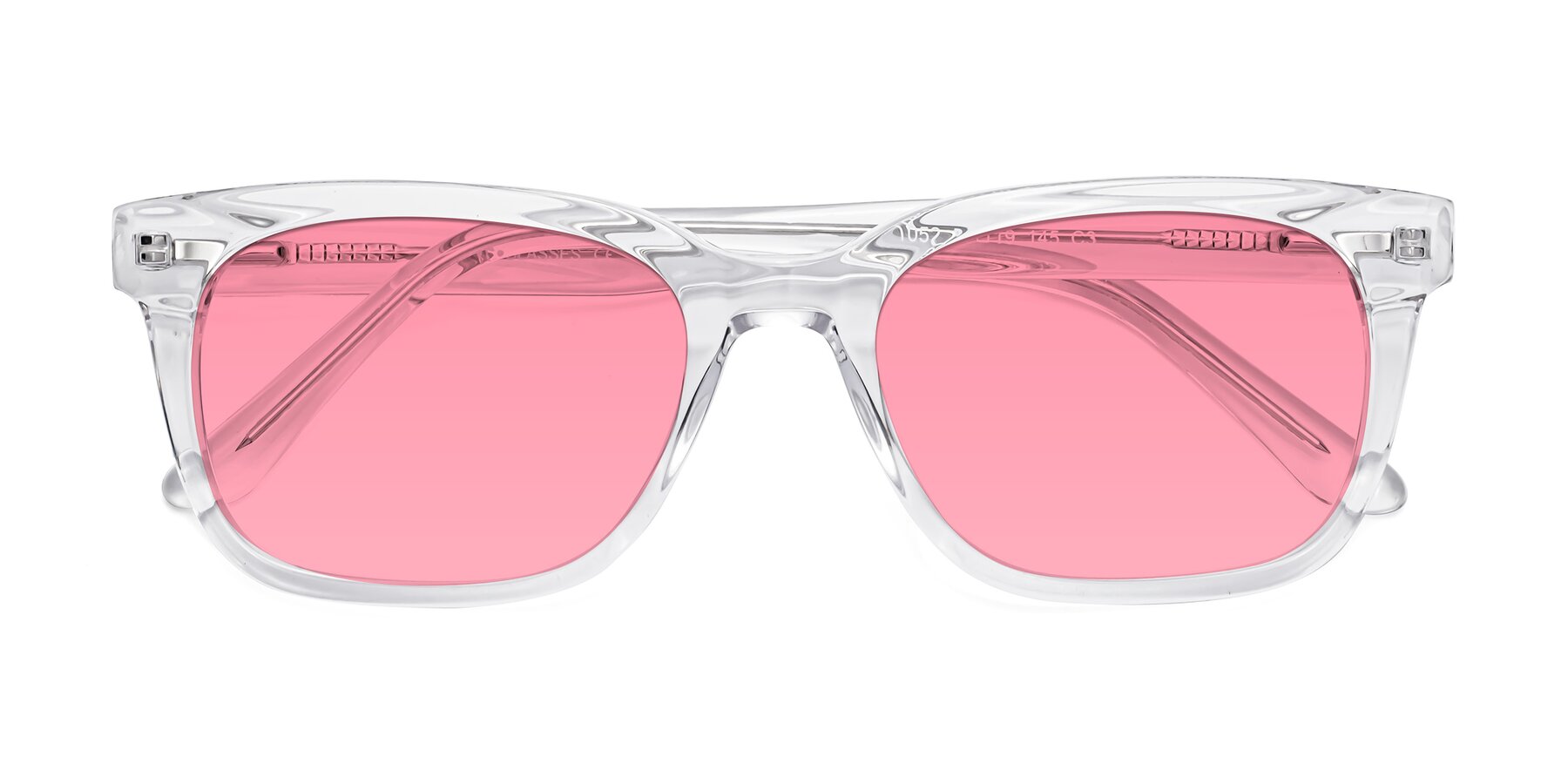 Folded Front of 1052 in Clear with Pink Tinted Lenses