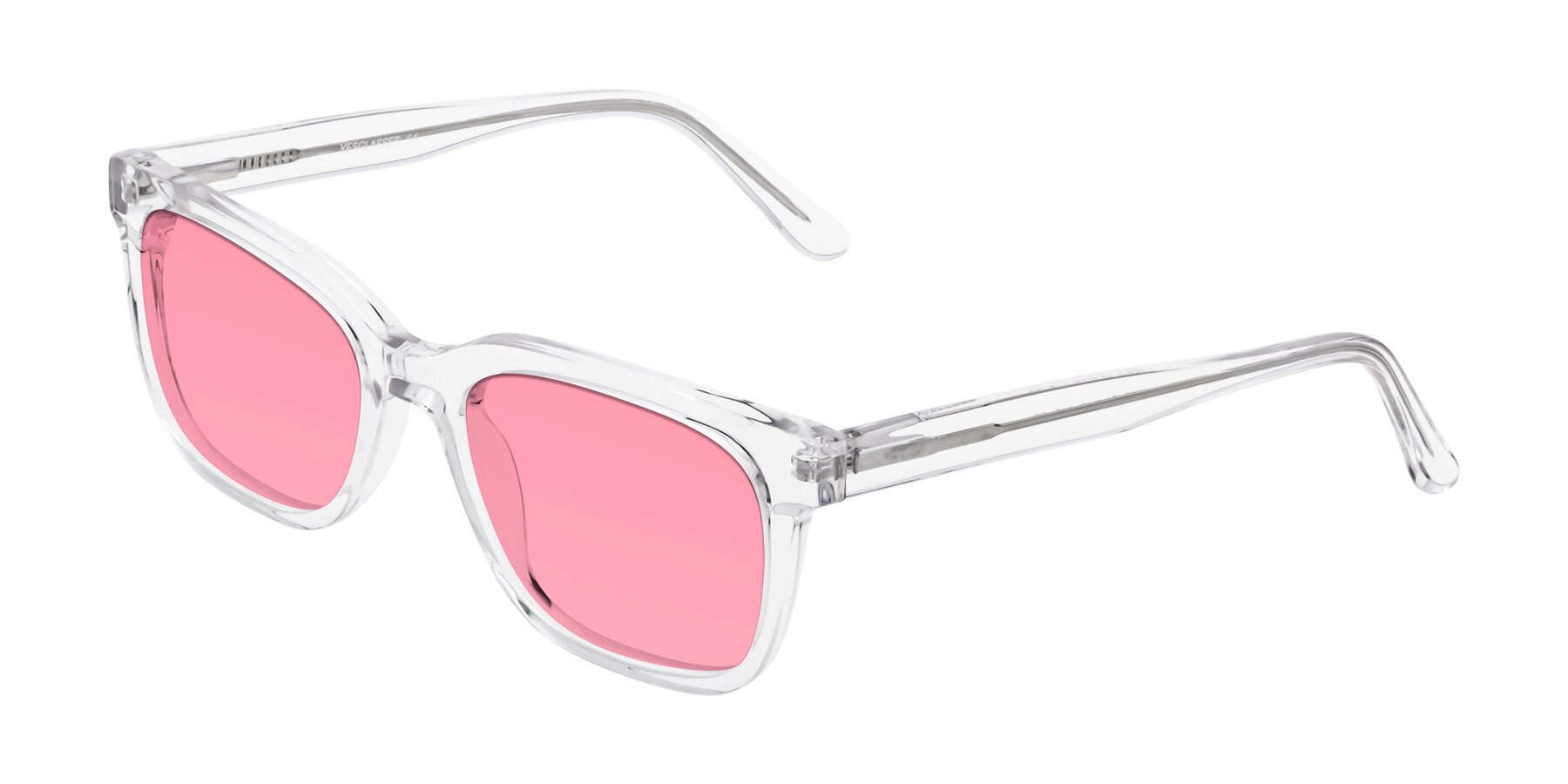 Angle of 1052 in Clear with Pink Tinted Lenses
