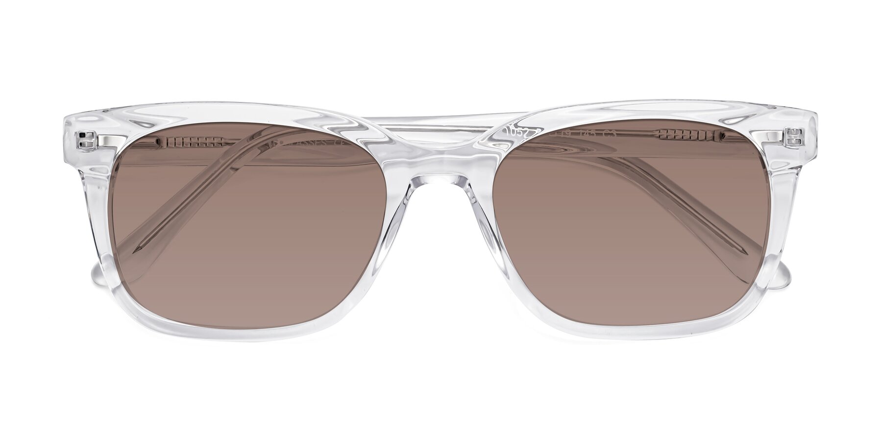Folded Front of 1052 in Clear with Medium Brown Tinted Lenses