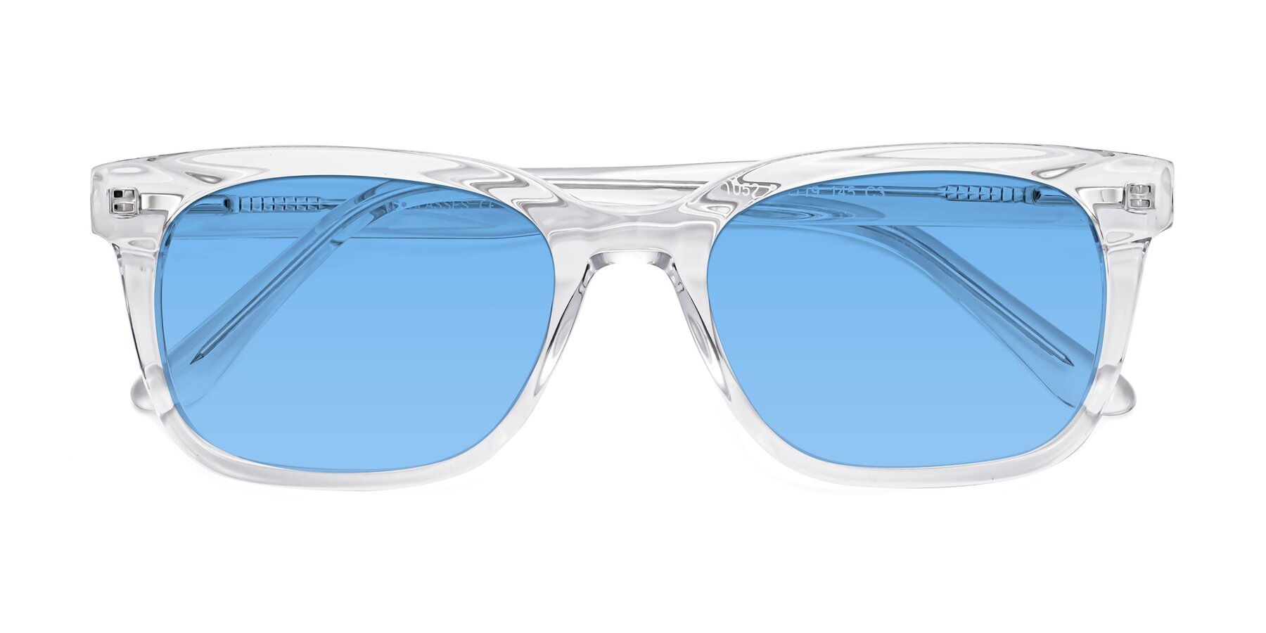 Folded Front of 1052 in Clear with Medium Blue Tinted Lenses
