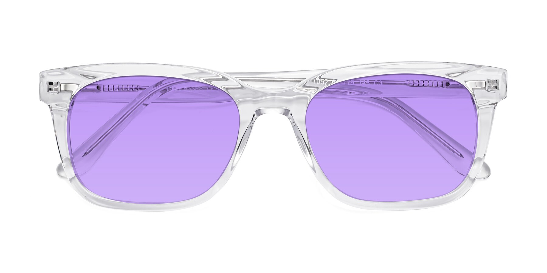 Folded Front of 1052 in Clear with Medium Purple Tinted Lenses