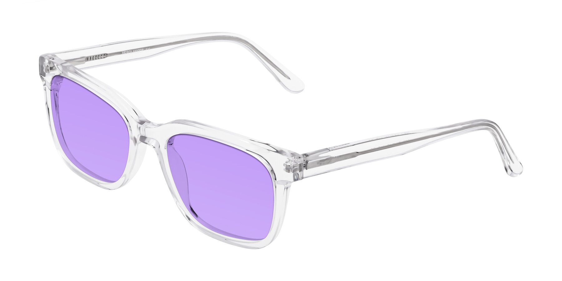 Angle of 1052 in Clear with Medium Purple Tinted Lenses