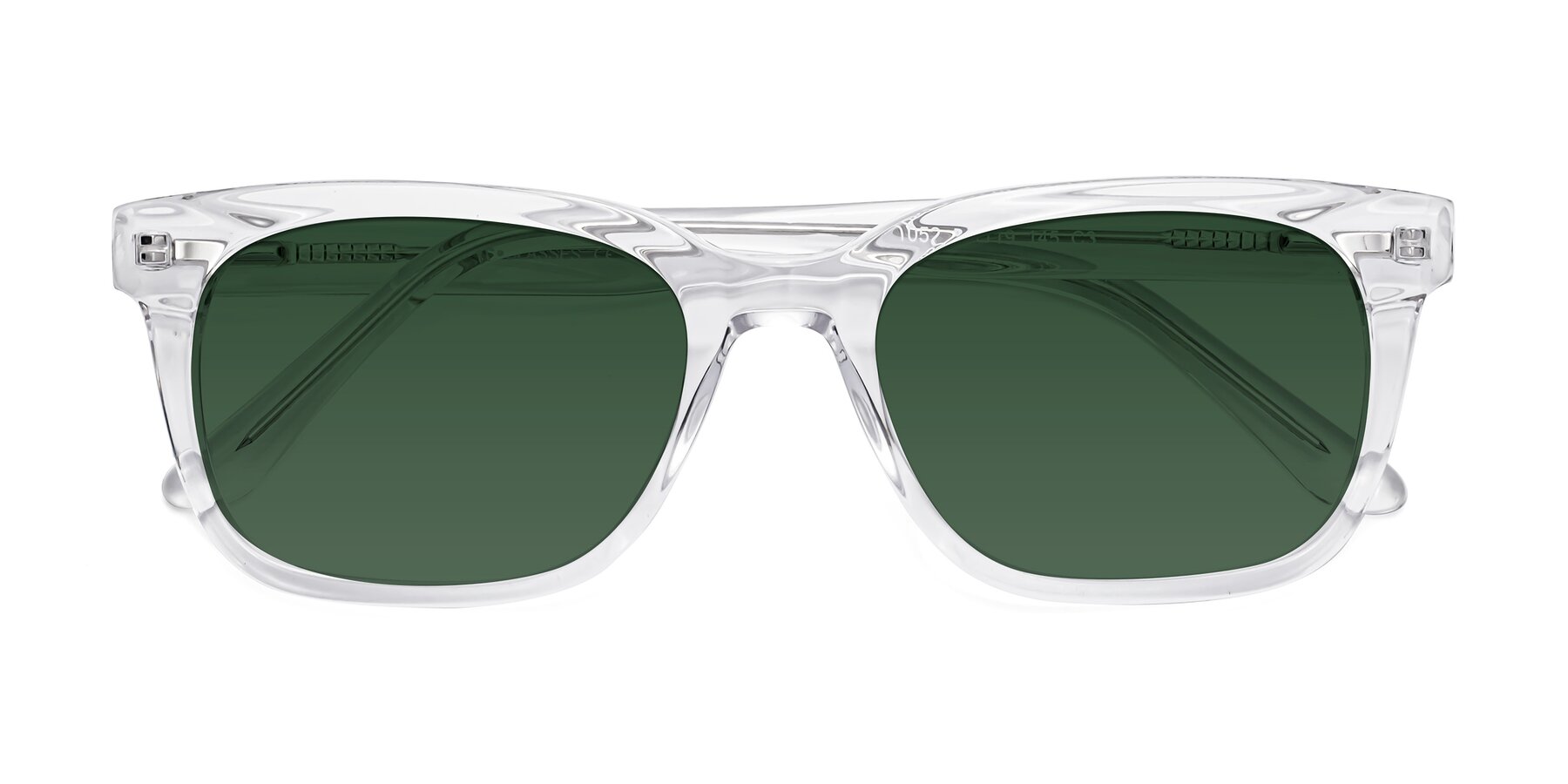 Folded Front of 1052 in Clear with Green Tinted Lenses