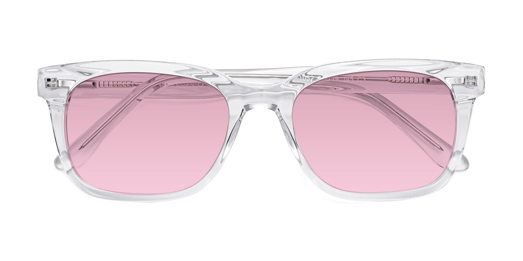 Folded Front of 1052 in Clear with Light Wine Tinted Lenses