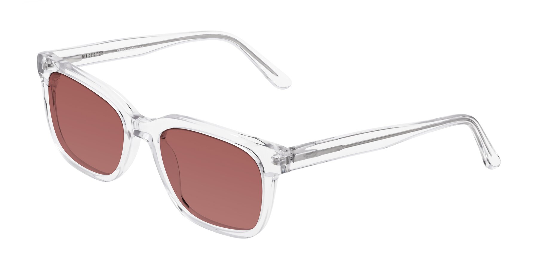 Angle of 1052 in Clear with Garnet Tinted Lenses