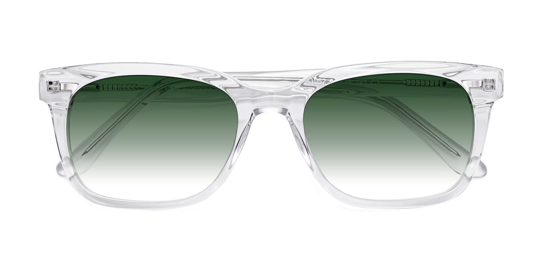 Folded Front of 1052 in Clear with Green Gradient Lenses