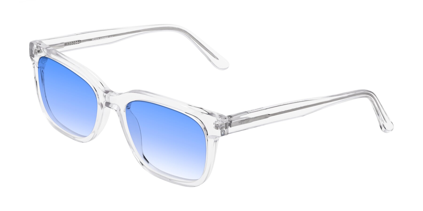 Angle of 1052 in Clear with Blue Gradient Lenses