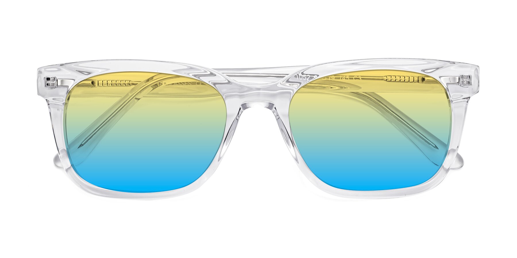 Folded Front of 1052 in Clear with Yellow / Blue Gradient Lenses
