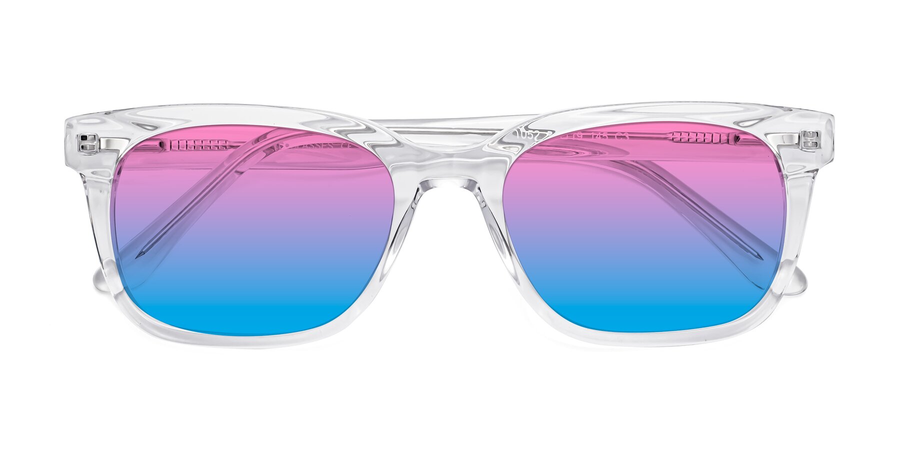 Folded Front of 1052 in Clear with Pink / Blue Gradient Lenses