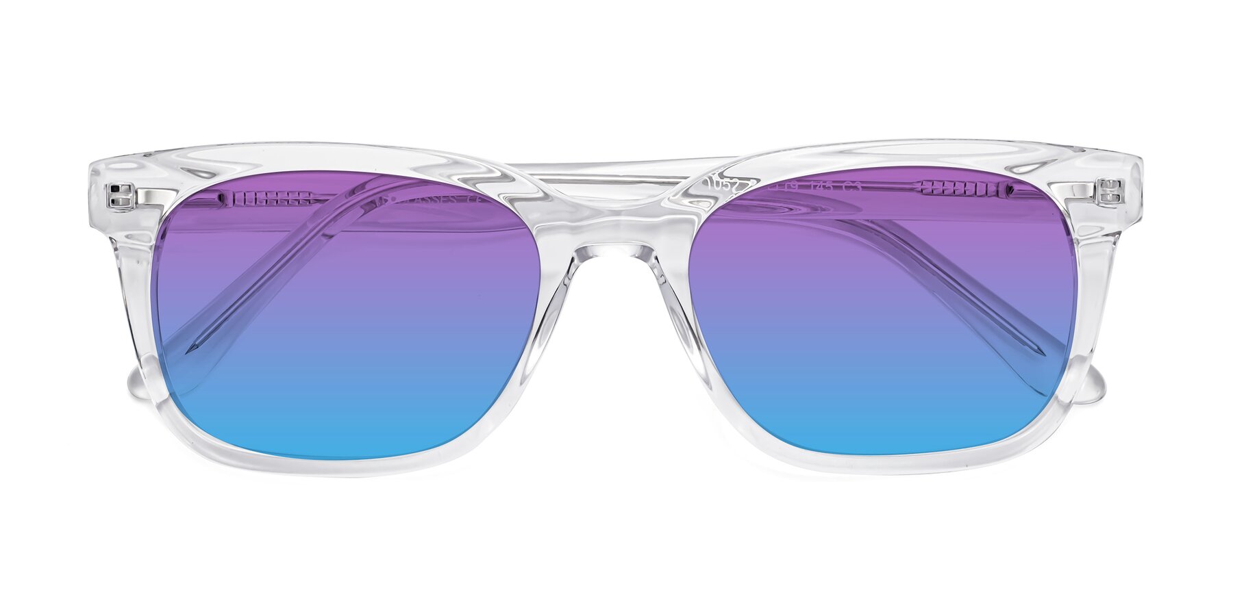 Folded Front of 1052 in Clear with Purple / Blue Gradient Lenses