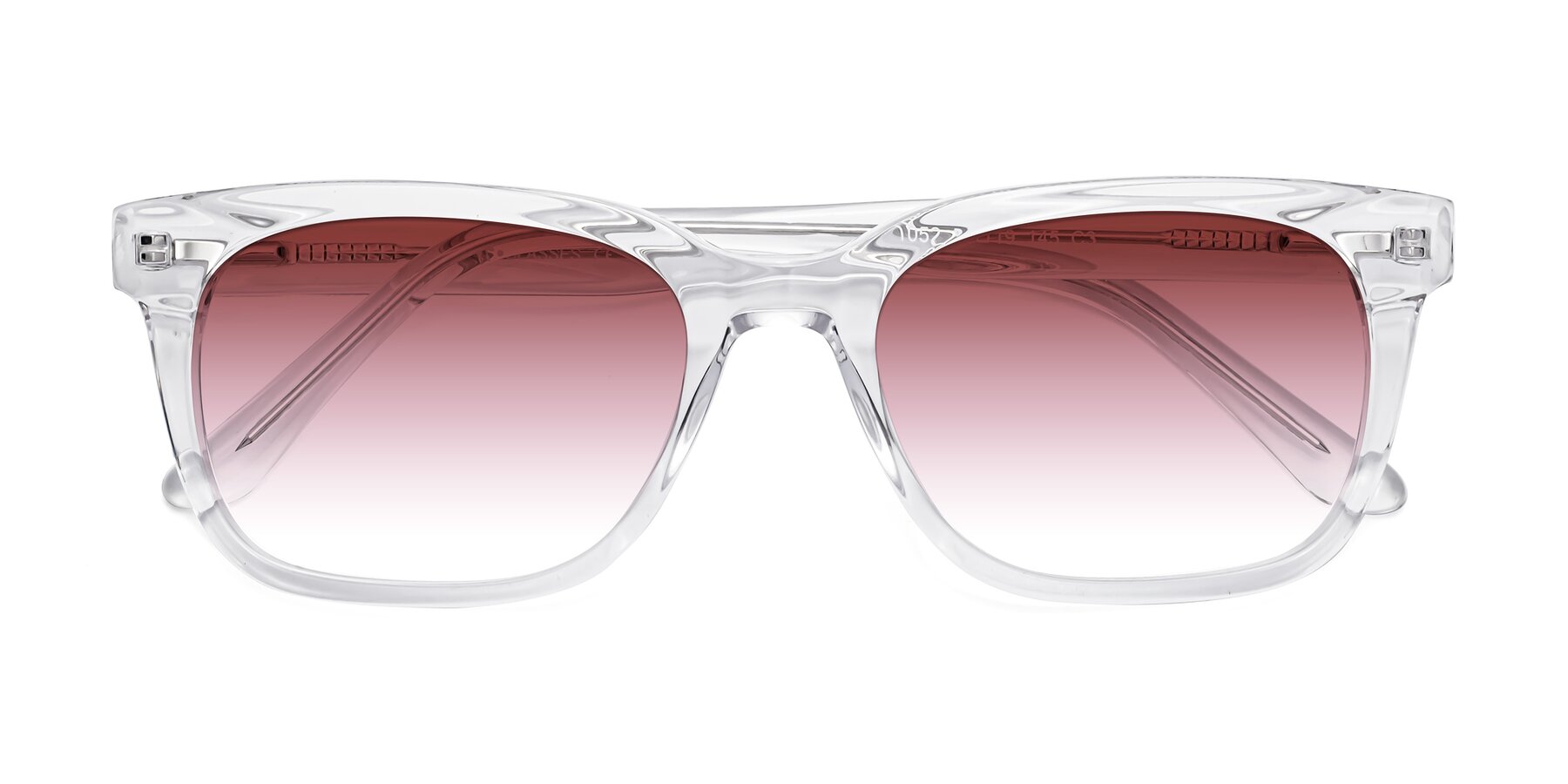 Folded Front of 1052 in Clear with Garnet Gradient Lenses