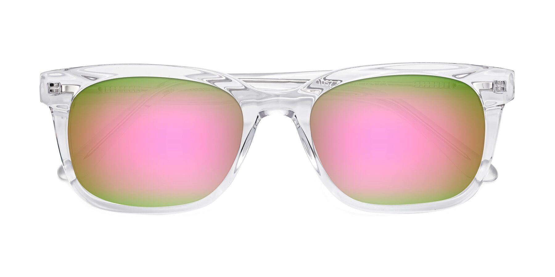 Folded Front of 1052 in Clear with Pink Mirrored Lenses