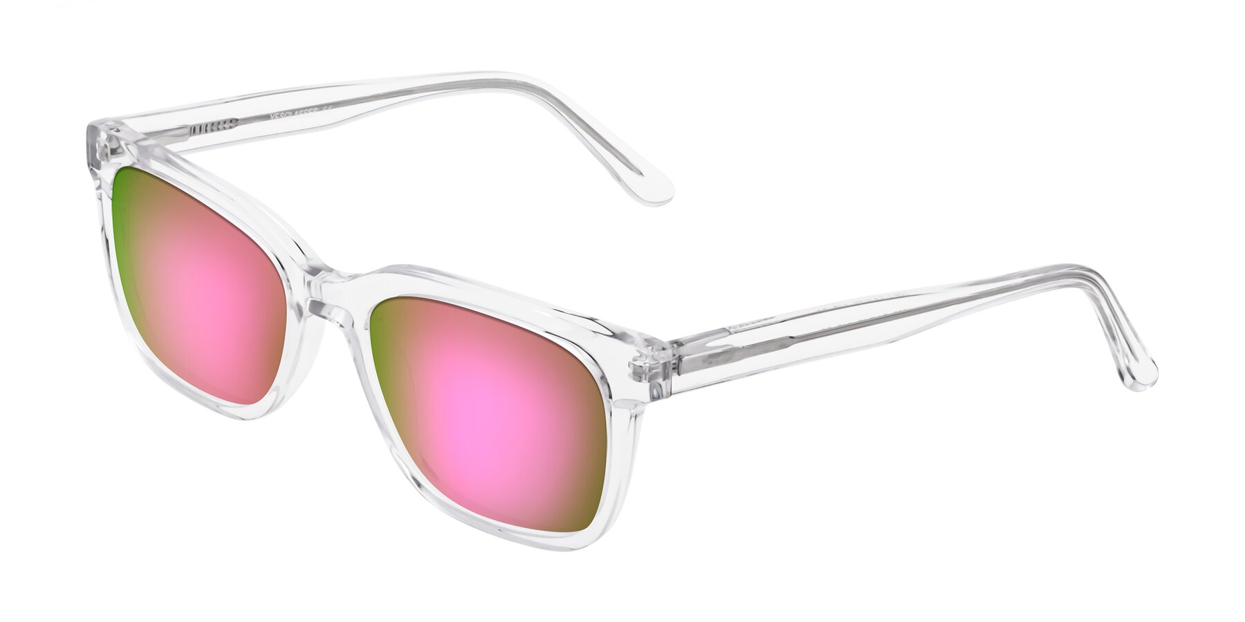 Angle of 1052 in Clear with Pink Mirrored Lenses